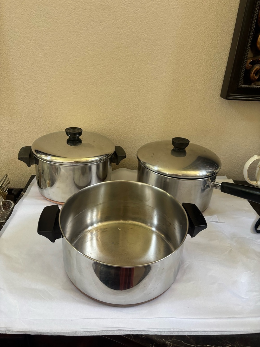 Revereware Revere ware pots and 2 lids